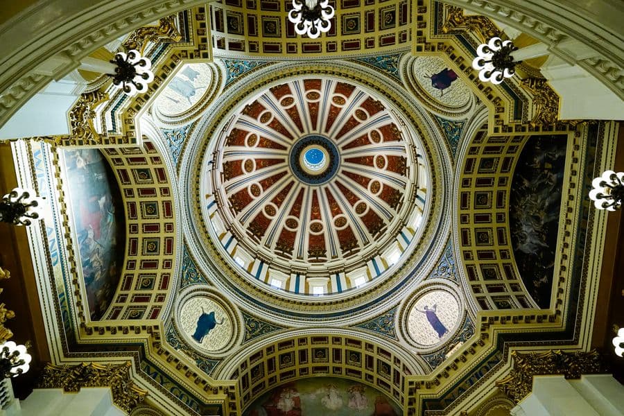 The Pennsylvania Capitol is shown in Harrisburg, Pa., Monday, March 22, 2021. (AP Photo/Matt Rourke)