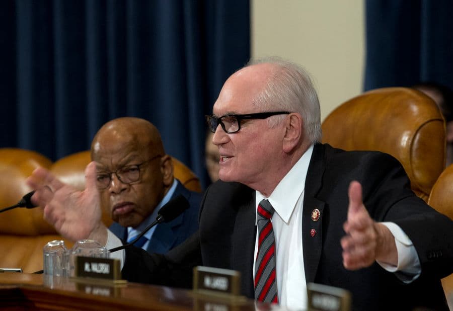 House Ways & Means Committee Oversight Subcommittee Ranking Member Mike Kelly R-Pa., speaks during a hearing on proposals to compel presidents and presidential candidates to make public years of their tax returns on Capitol Hill, Thursday, Feb. 7, 2019, in Washington. But the burning question is what Democrats might do more immediately to get such files from President Donald Trump. (AP Photo/Jose Luis Magana)